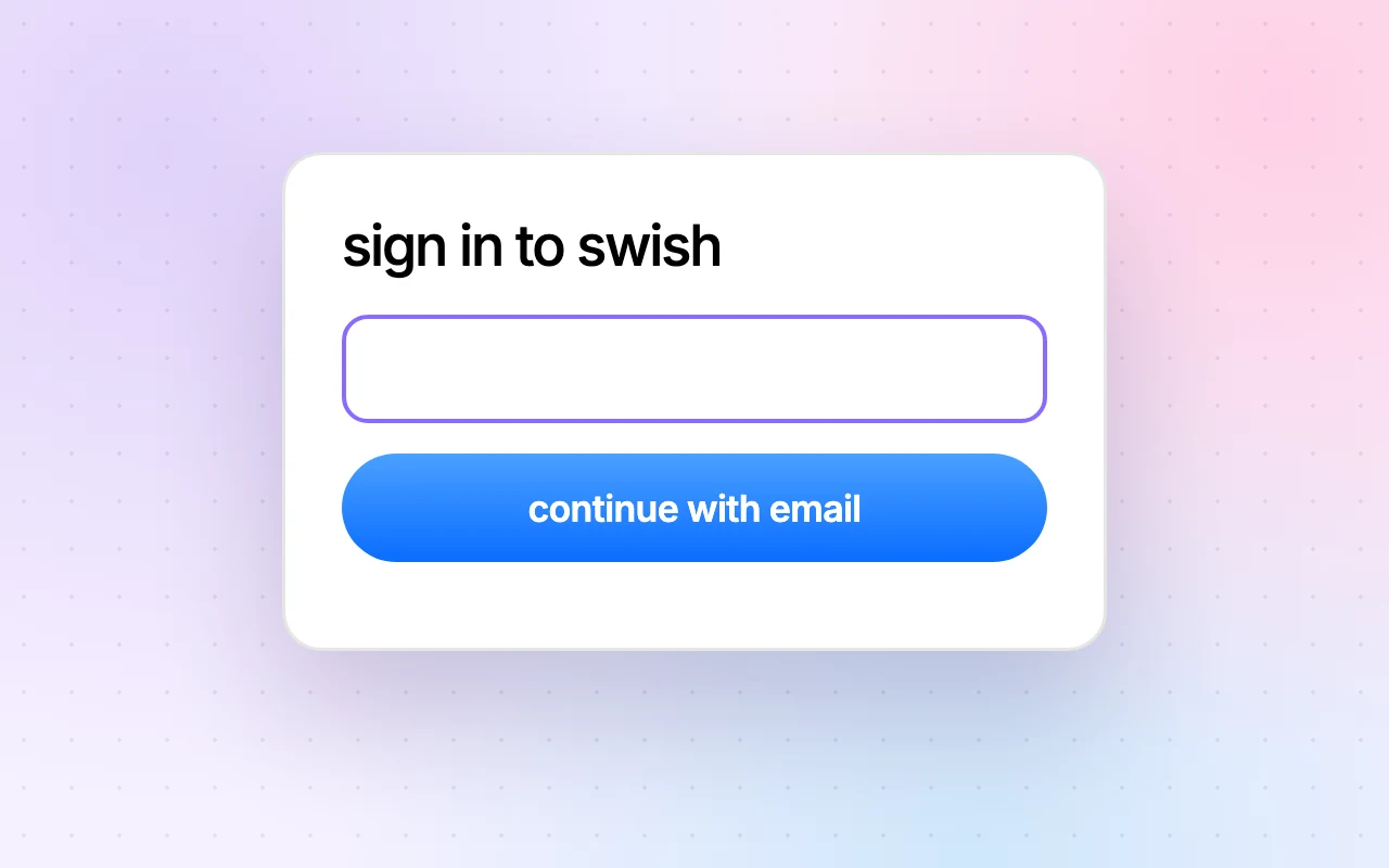 Typing an email, pressing continue, an envelope flies away and the person is signed in