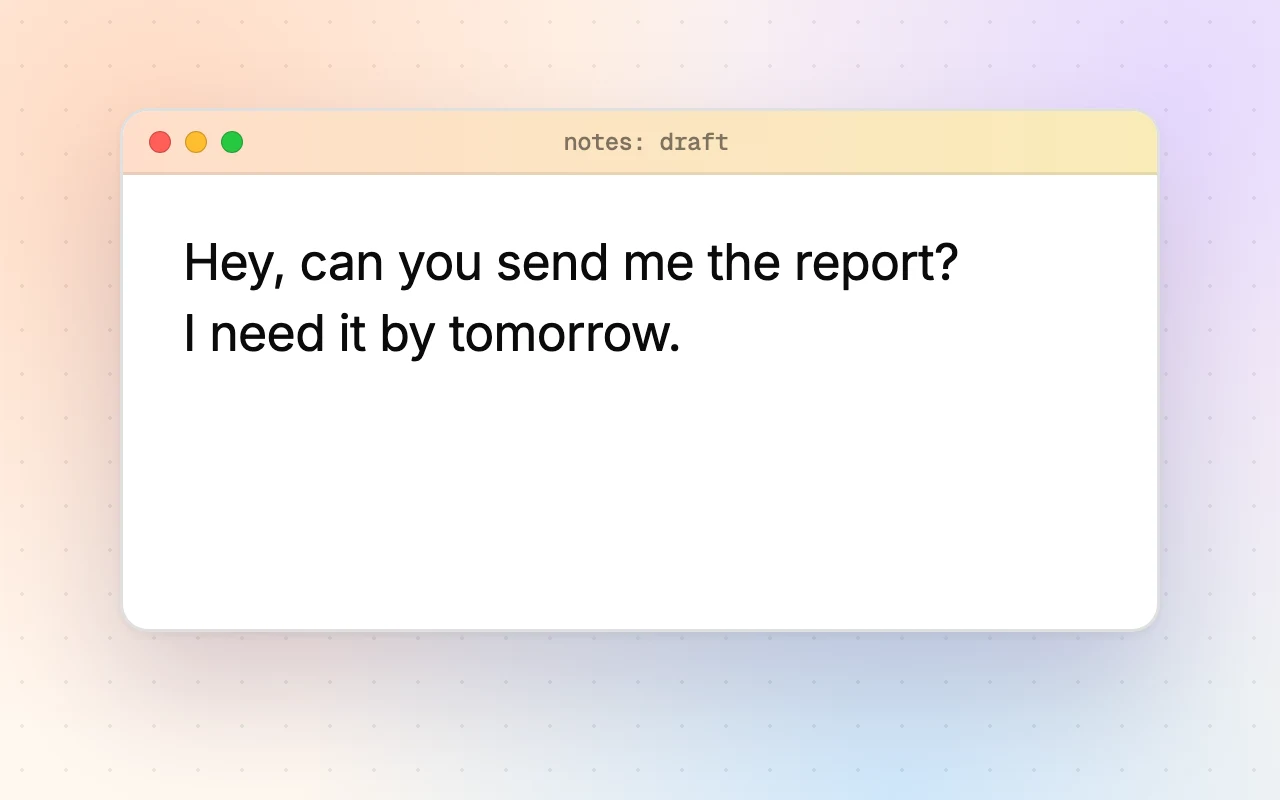 Four taps put the original text back